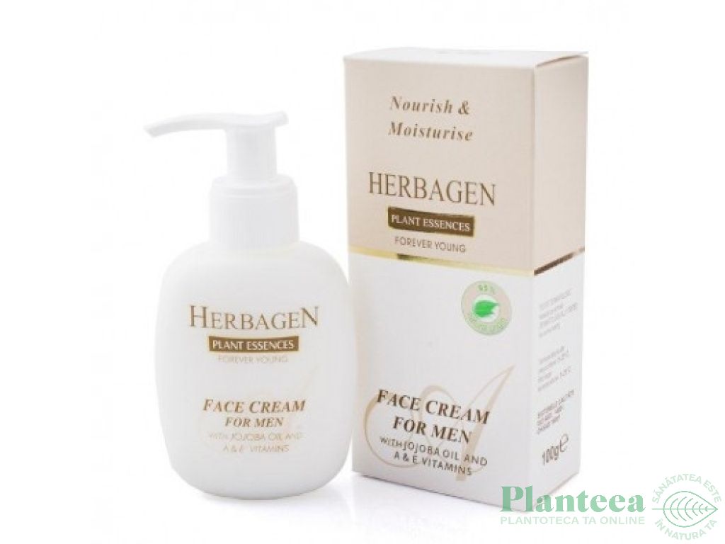 Crema fata barbati ulei jojoba vit A E 100ml - HERBAGEN