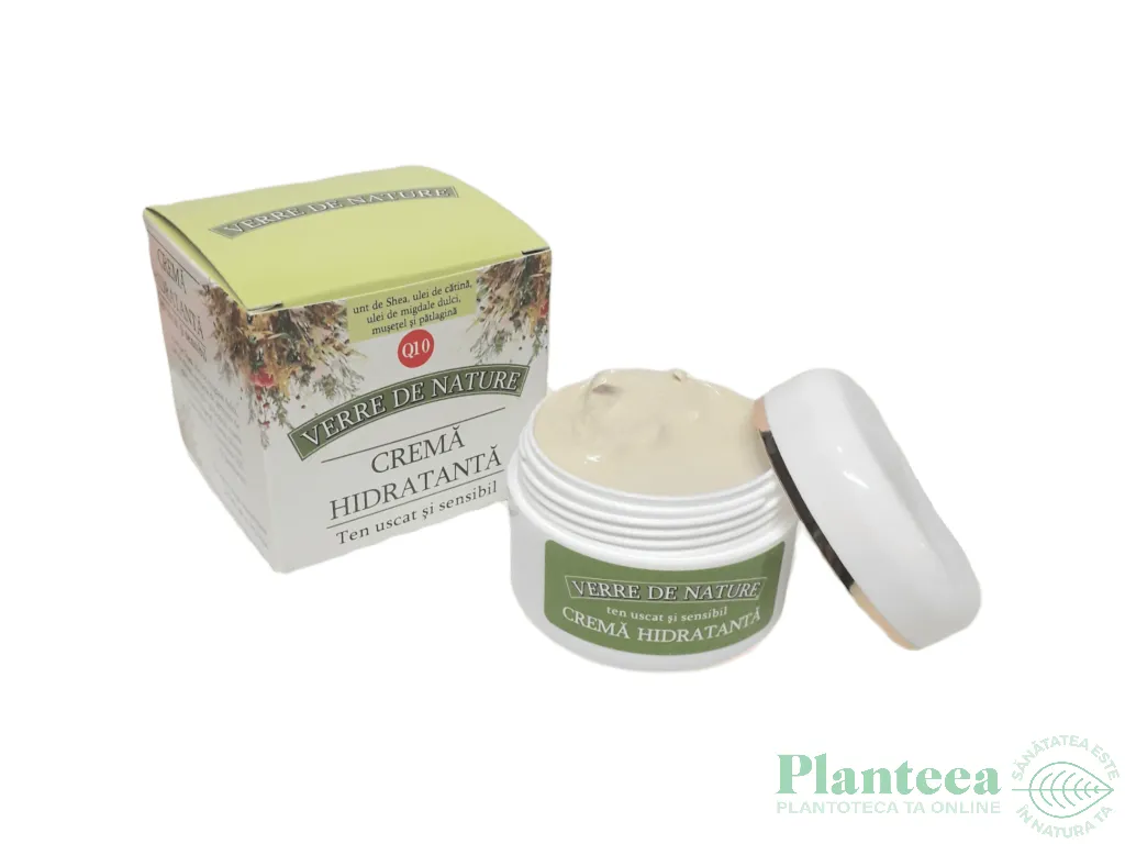 Crema hidratanta ten uscat/sensibil unt shea Q10 50ml - VERRE DE NATURE