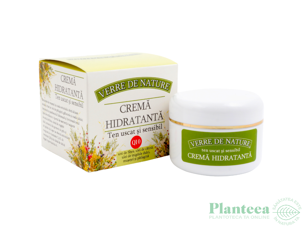 Crema hidratanta ten uscat/sensibil unt shea Q10 50ml - VERRE DE NATURE