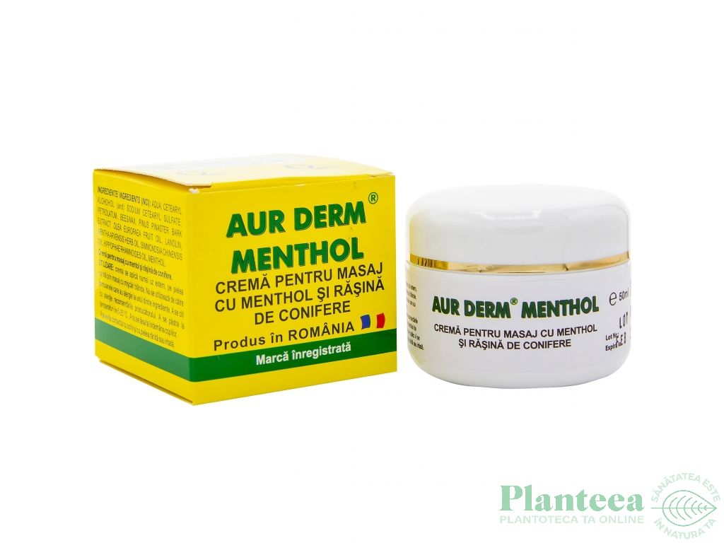 Crema masaj menthol rasina conifere Aur Derm 50ml - LAUR MED