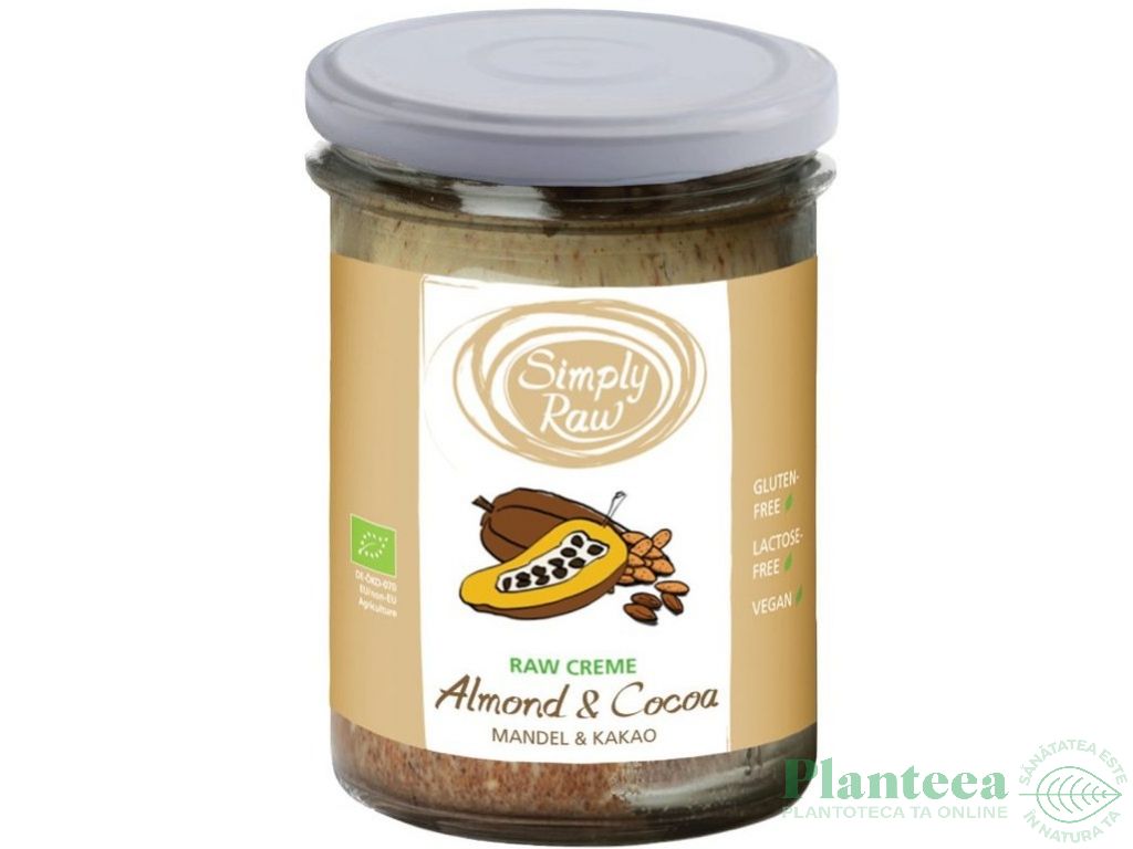 Crema desert migdale cacao raw eco 170g - SIMPLY RAW