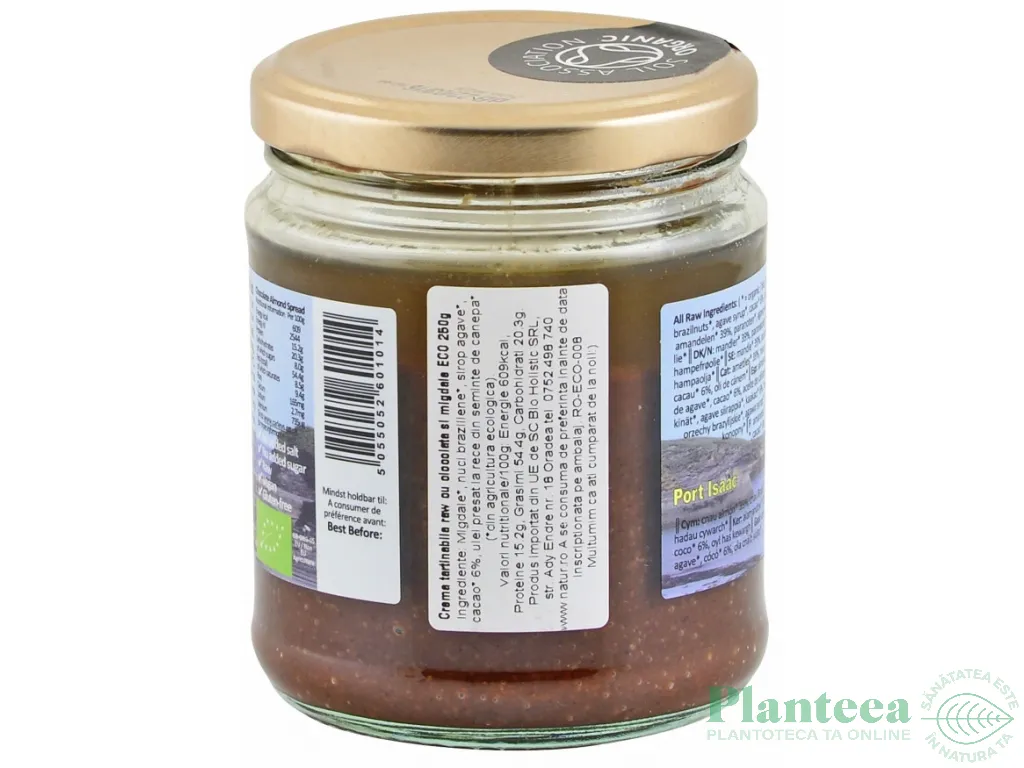 Crema desert migdale ciocolata raw eco 250g - CARLEY`S