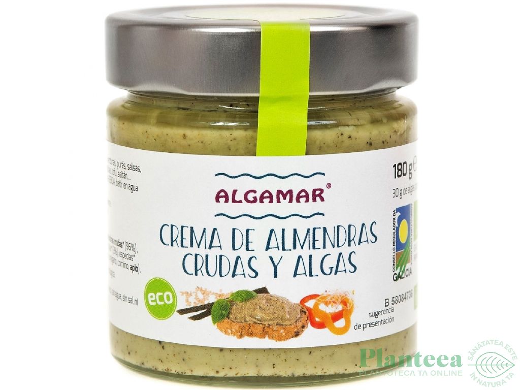 Crema tartinabila migdale alge marine raw eco 180g - ALGAMAR
