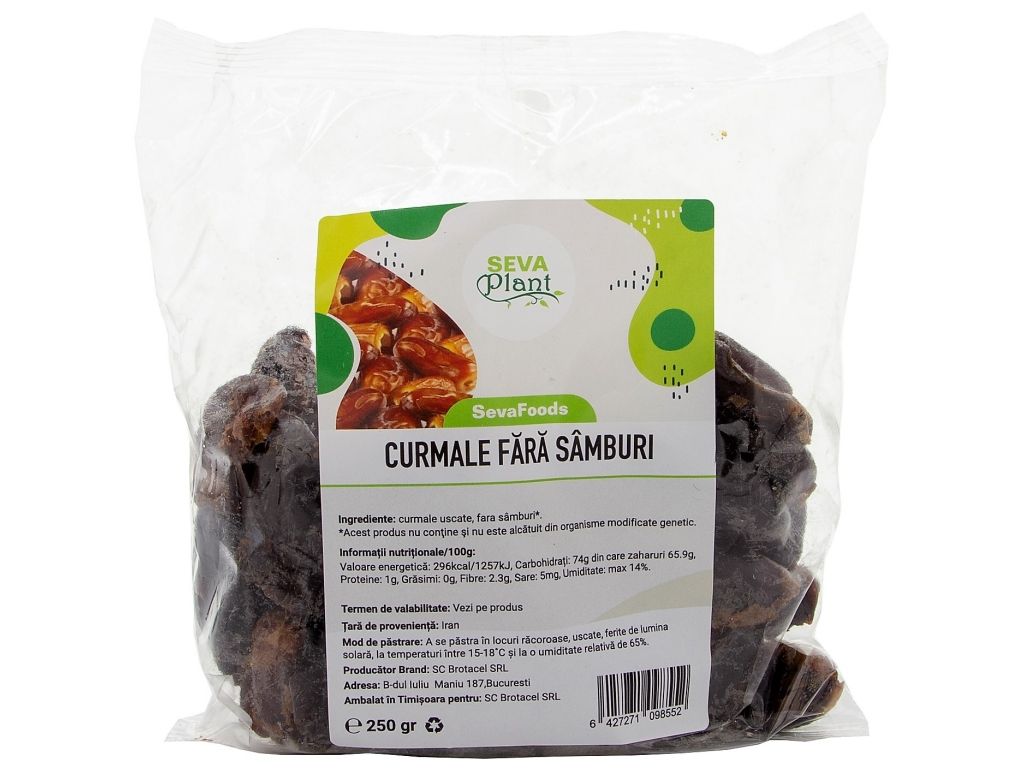 Curmale uscate fara samburi 250g - SEVA FOOD