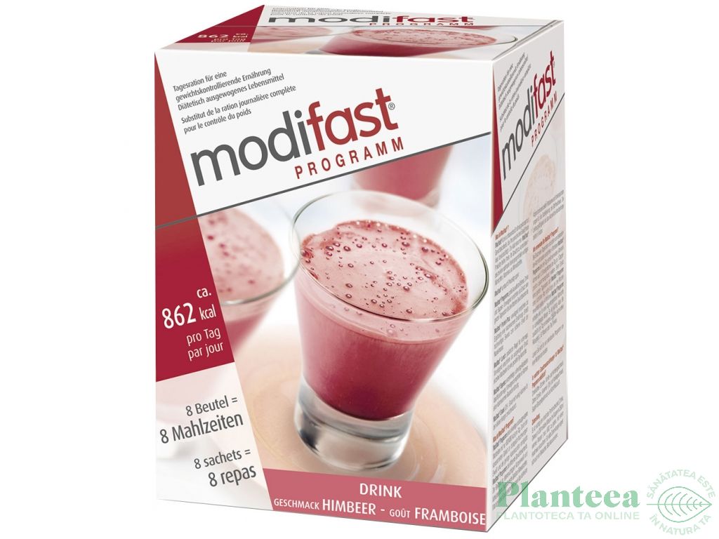 Bautura instant proteica zmeura 8x55g - MODIFAST