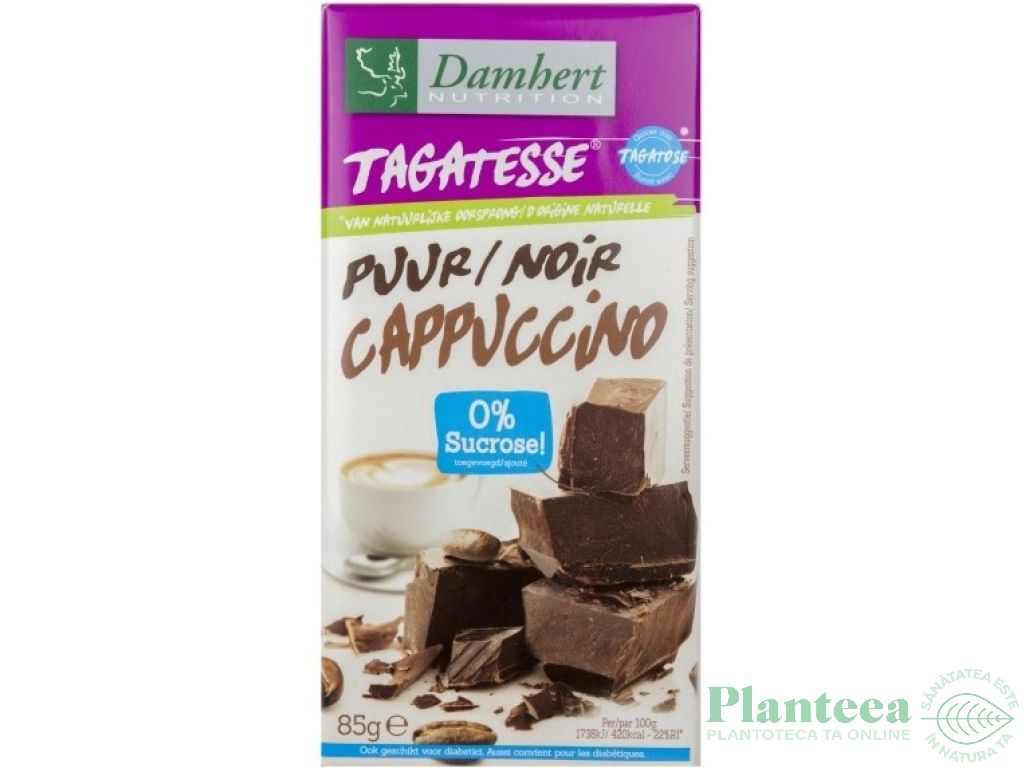 Ciocolata neagra cappuccino tagatoza fara zahar 85g - DAMHERT