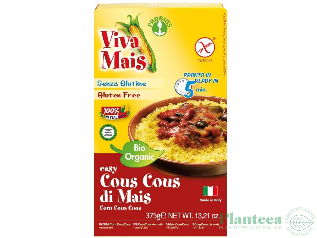 Cuscus porumb fara gluten eco 375g - PROBIOS