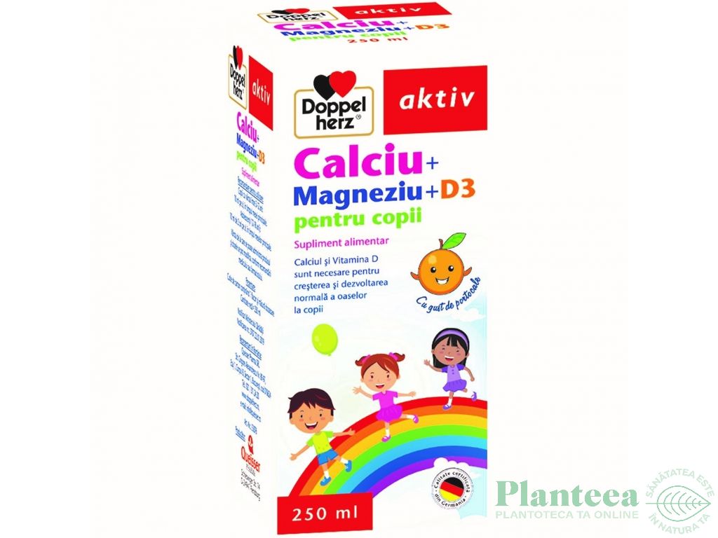 Sirop calciu magneziu D3 copii 250ml - DOPPEL HERZ