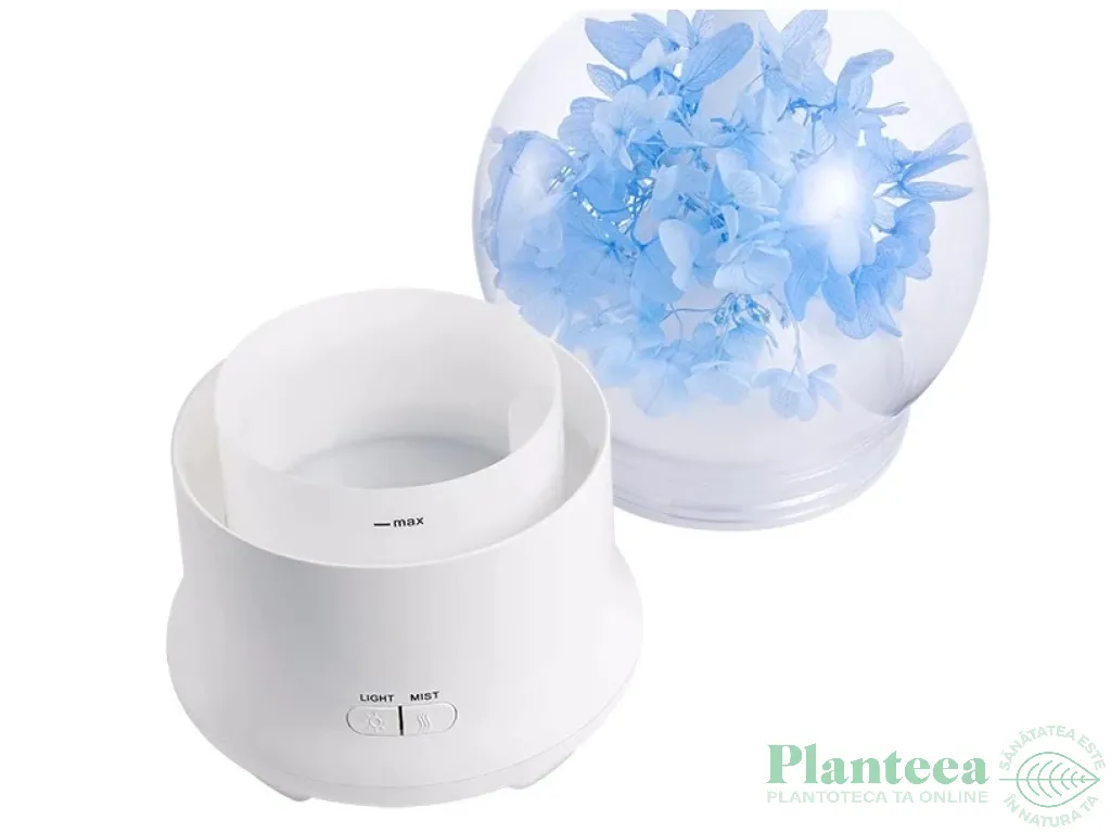 Difuzor ultrasonic aromaterapie Eternal Life Flower roz 100ml - ECOTERAPIA