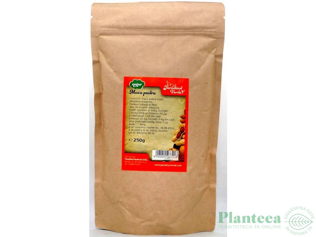 Pulbere maca natur 250g - PARADISUL VERDE