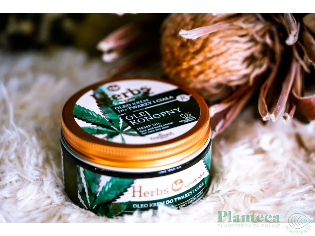 Crema fata corp piele foarte uscata ulei canepa Herbs 100ml - FARMONA