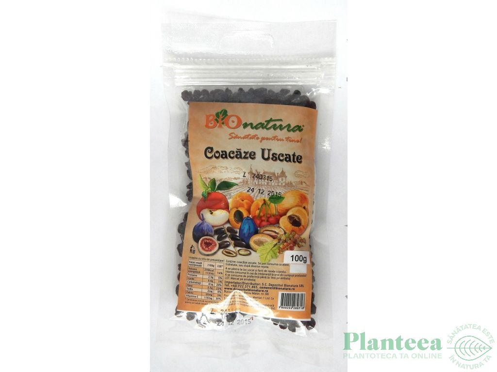 Coacaze uscate 100g - BIONATURA