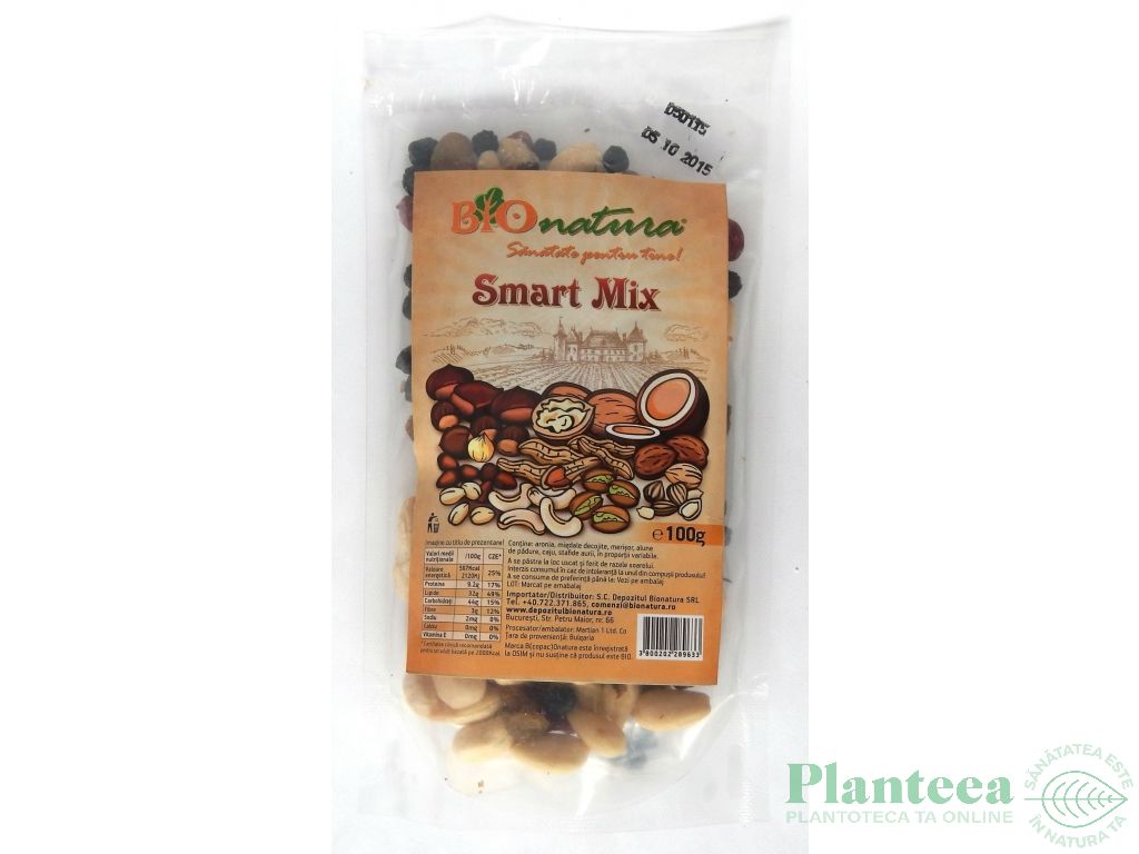 Amestec nuci fructe uscate Smart Mix 100g - BIONATURA