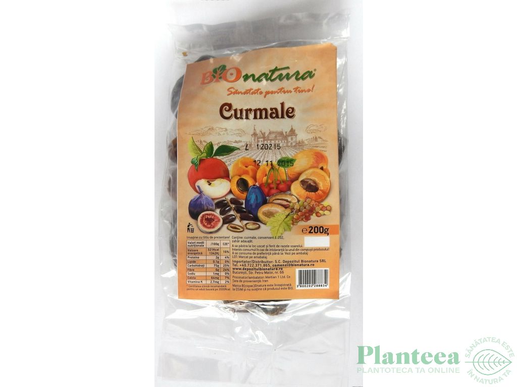 Curmale uscate fara samburi 200g - BIONATURA