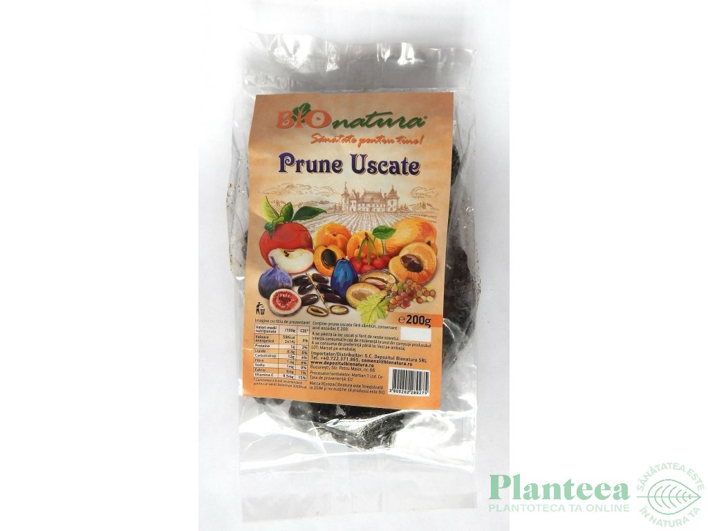 Prune uscate fara samburi 200g - BIONATURA