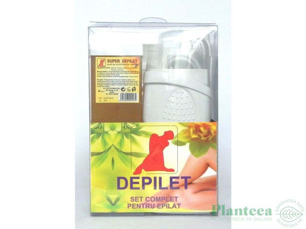 Kit Aparat+Super Depilet+Hartie+azulena+Ulei set - GLOBUS