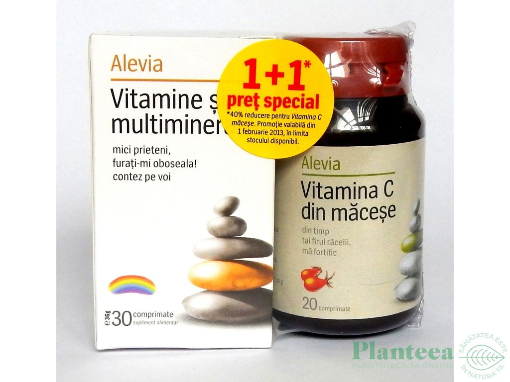 Pachet Vitamine multiminerale 30cp+Vitamina C 20cp - ALEVIA