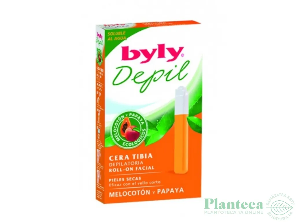 Cartus roll on ceara epilare fata papaya 15ml - BYLY