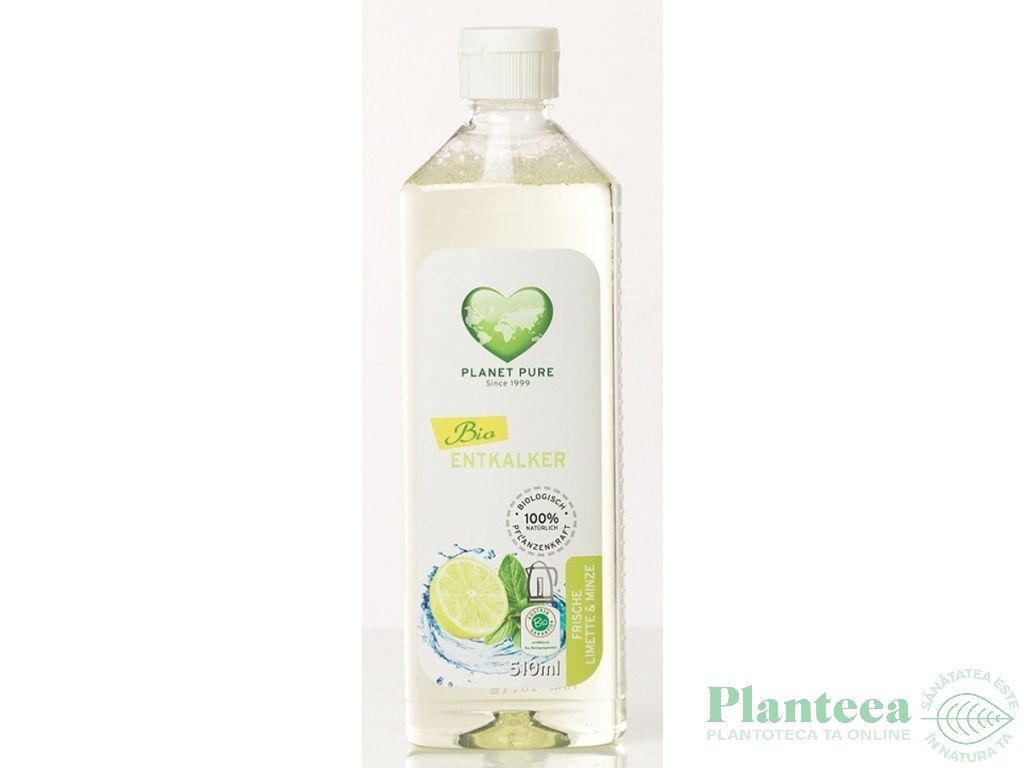 Solutie anticalcar detartrant lamaie menta 510ml - PLANET PURE