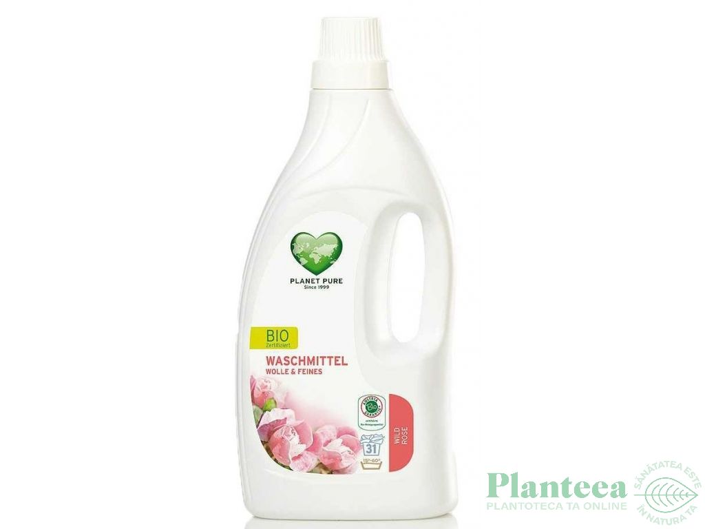 Detergent lichid rufe delicate nuci sapun trandafir {a/m} 1,55L - PLANET PURE