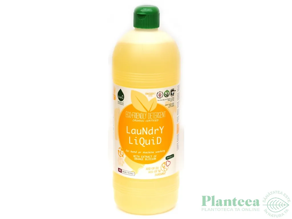 Detergent lichid rufe albe color portocale 1L - BIOLU