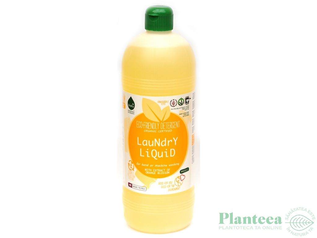 Detergent lichid rufe albe color portocale 1L - BIOLU