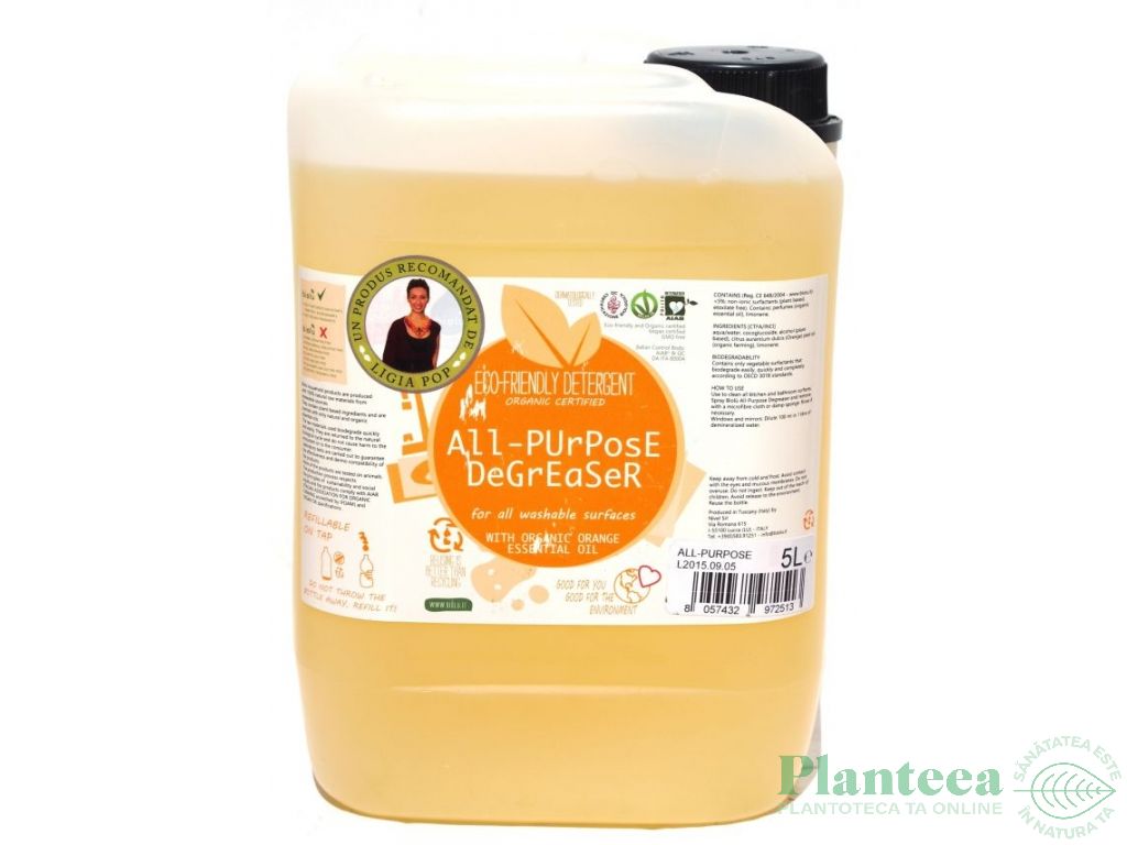 Detergent lichid rufe albe color portocale 5L - BIOLU