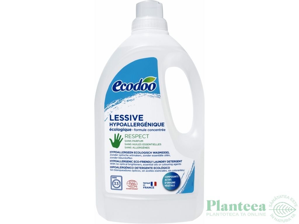 Detergent lichid rufe hipoalergenic {a/m} 1,5L - ECODOO