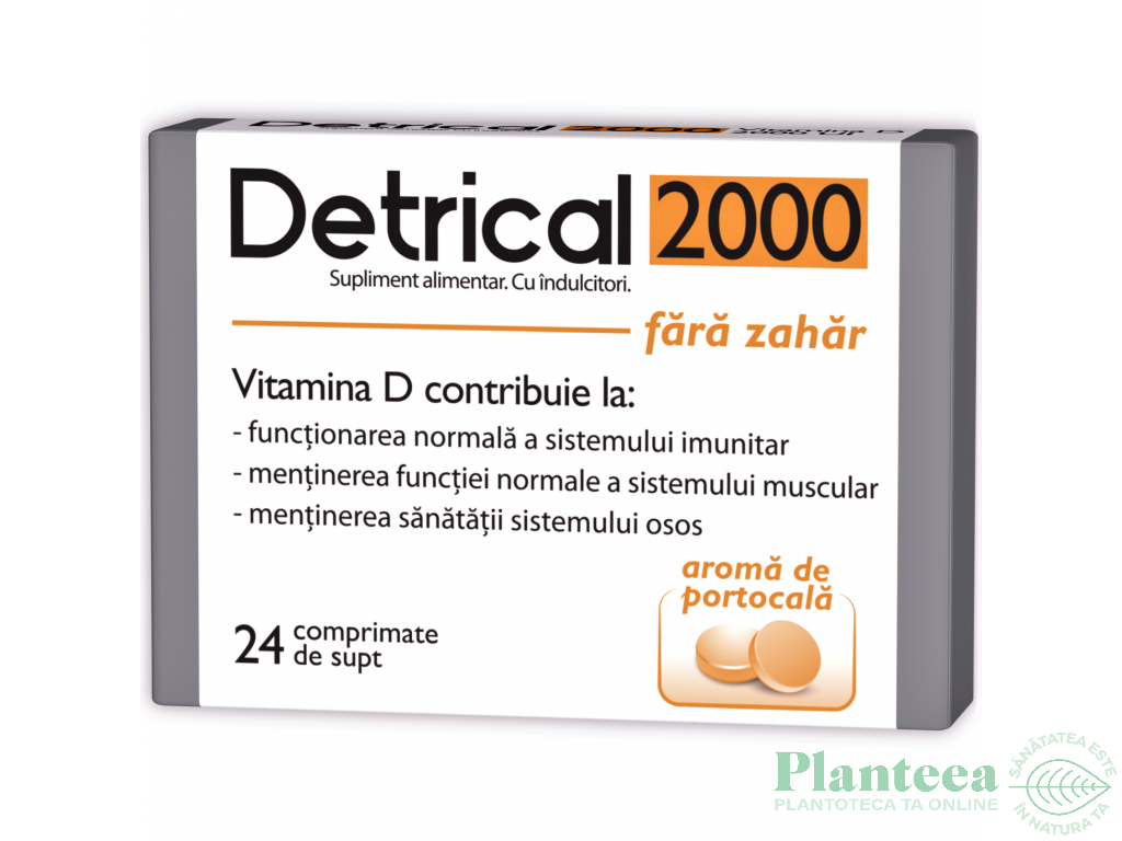 Detrical D3 2000ui portocale fara zahar 24cp - NATUR PRODUKT