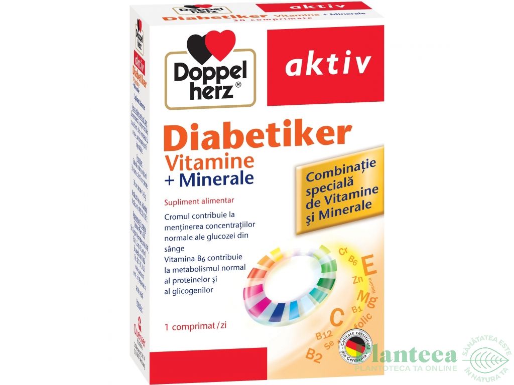 Vitamine minerale Diabetiker 30cp - DOPPEL HERZ