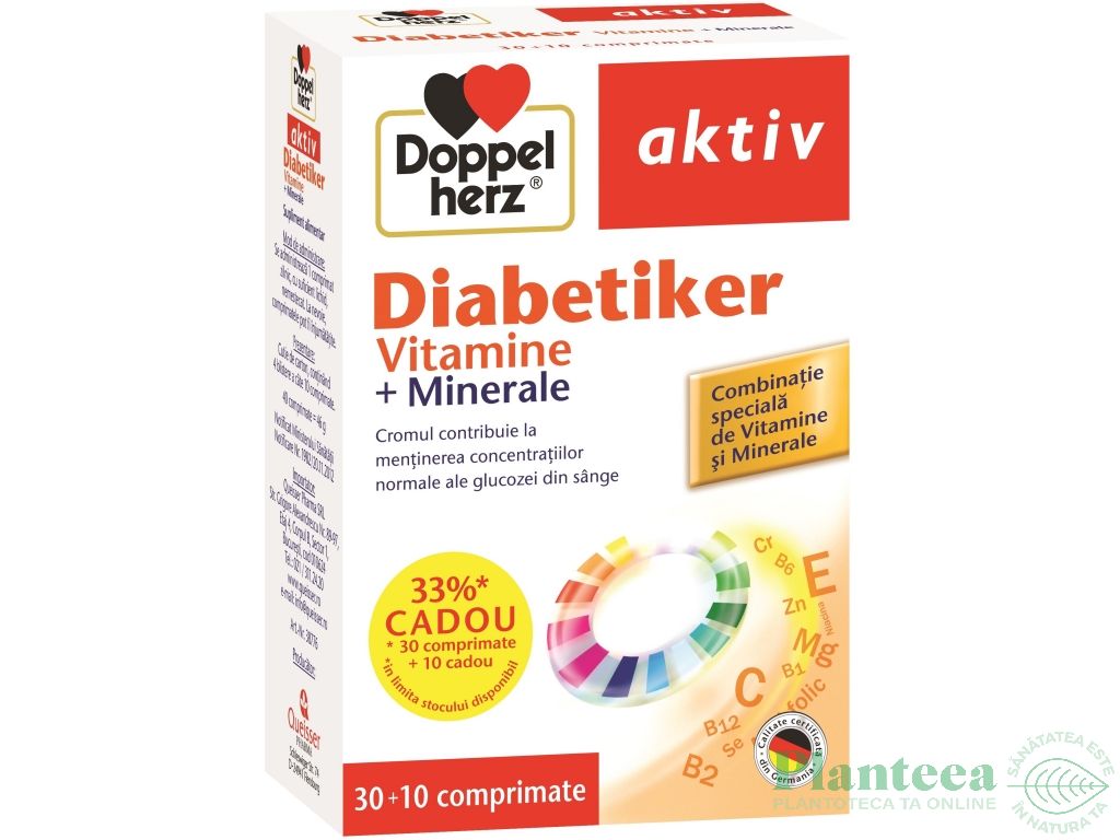 Pachet Vitamine minerale Diabetiker 30+10cp - DOPPEL HERZ