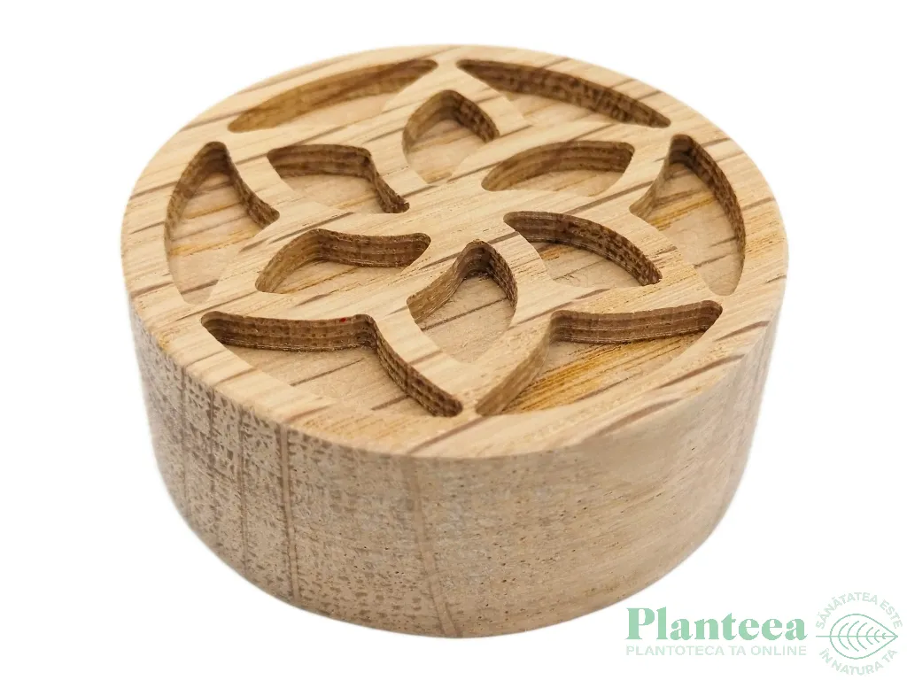 Difuzor uleiuri esentiale lemn masiv stejar model floare 50x20mm 1b - DECORATIUNI ALTFEL