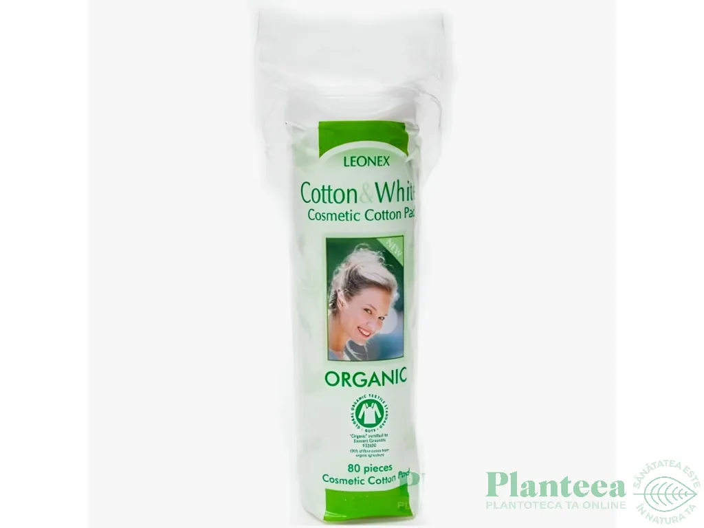 Discuri demachiante rotunde bumbac organic 80b - LEONEX