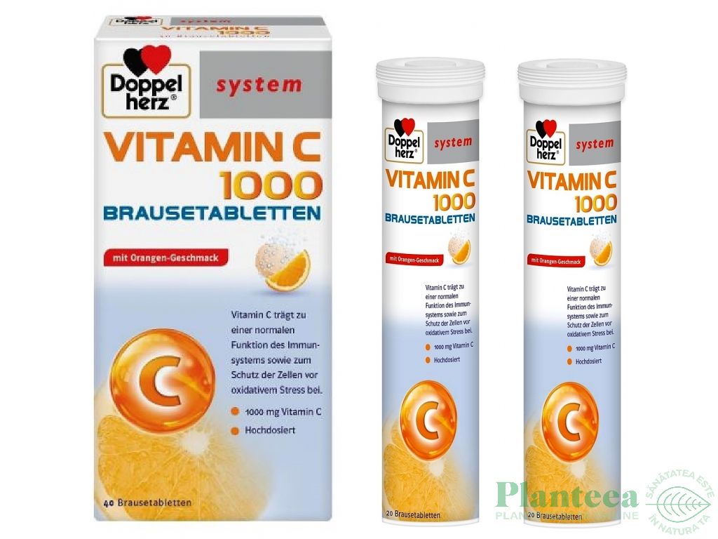 Vitamina C 1000mg System 40ef - DOPPEL HERZ