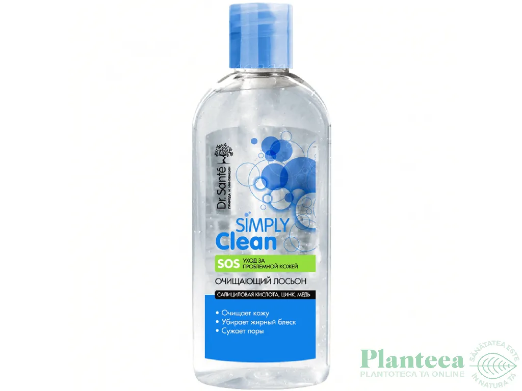 Lotiune demachianta ten probleme acid salicilic zinc Simply Clean 200ml - DR SANTE