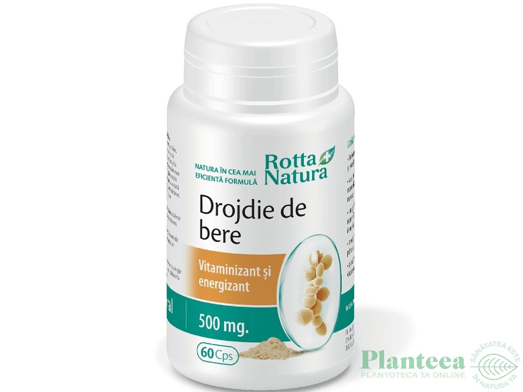 Drojdie bere 500mg 60cps - ROTTA NATURA