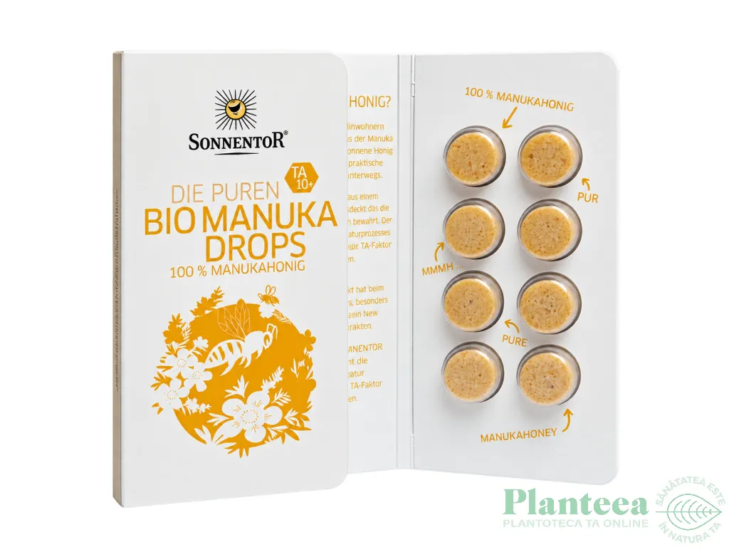 Dropsuri miere Manuka 100% pura TA10+ bio 22,4g 8cp - SONNENTOR