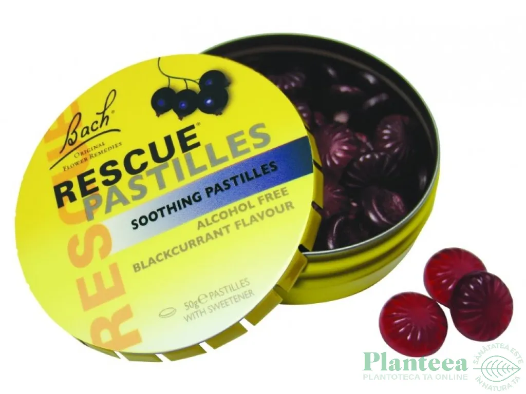 Pastile calmare stres coacaze negre Rescue 50g 30dps - BACH REMEDIES