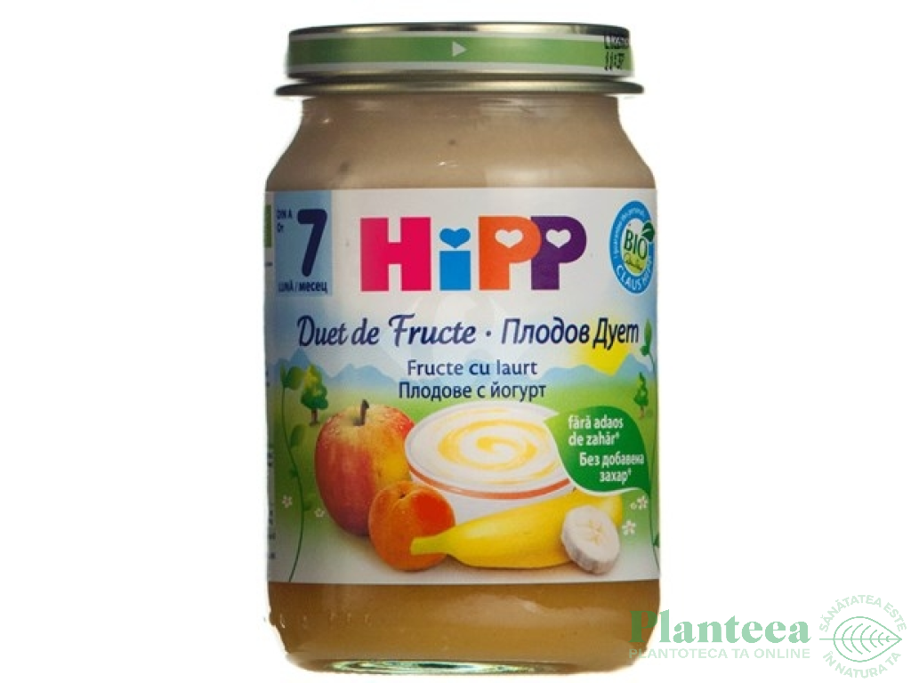 Terci duet fructe iaurt bebe +7luni 160g - HIPP ORGANIC