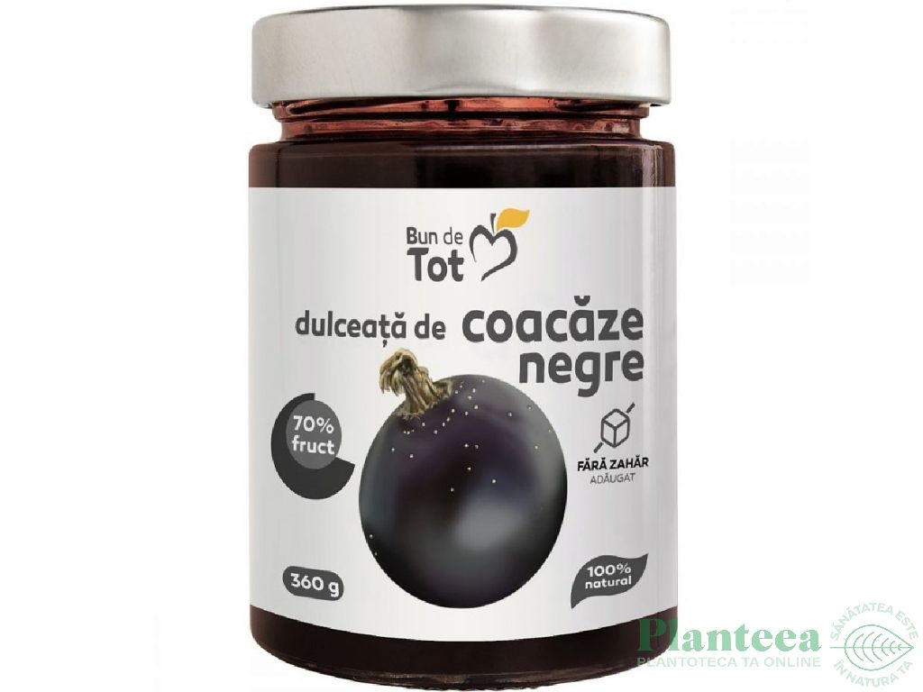 Dulceata coacaze negre fara zahar 360g - BUN DE TOT