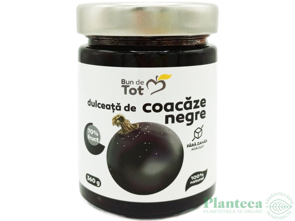 Dulceata coacaze negre fara zahar 360g - BUN DE TOT