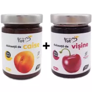 Pachet 2 Dulceturi [Visine+Caise] fara zahar 2x360g - BUN DE TOT