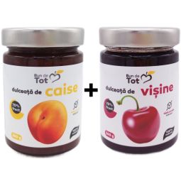 Pachet 2 Dulceturi [Visine+Caise] fara zahar 2x360g - BUN DE TOT