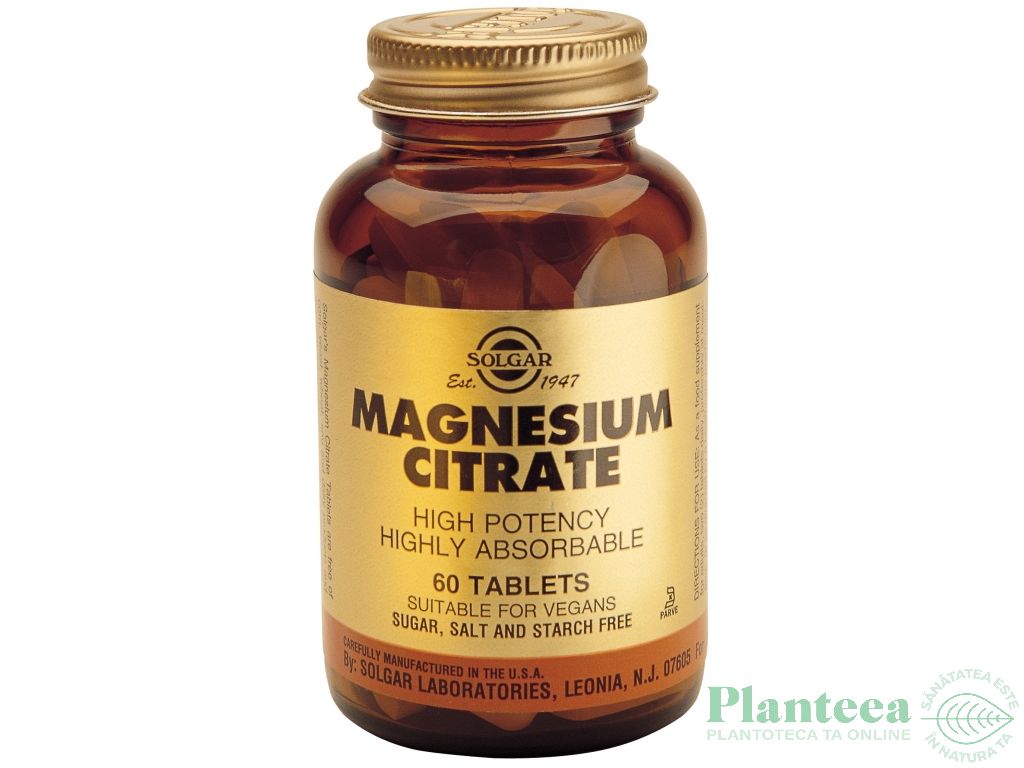 Magneziu citrat 200mg 60cp - SOLGAR