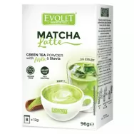Latte instant matcha stevia plicuri 8x12g - EVOLET