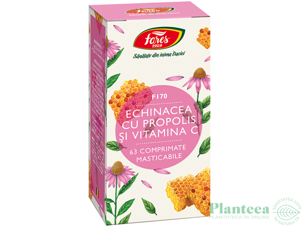 Echinaceea propolis C masticabile 63cp - FARES