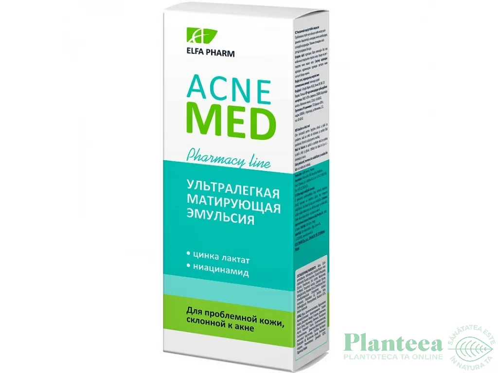 Emulsie matifianta probleme ten tendinta acneica AcneMed 40ml - ELFA PHARM