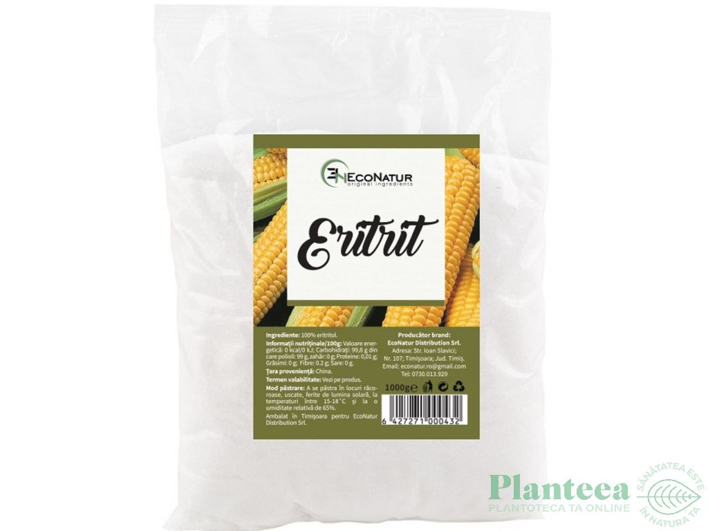 Eritritol indulcitor cristalizat 1kg - ECONATUR