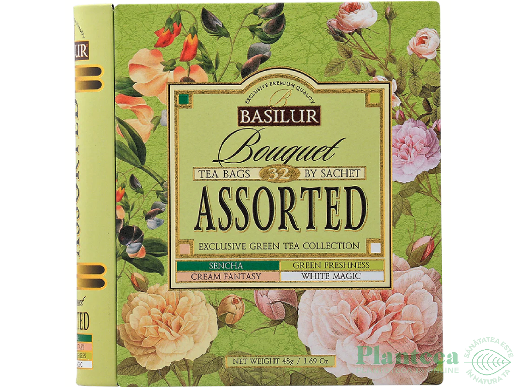 Ceai verde Bouquet asortat 4sort carte 32dz - BASILUR