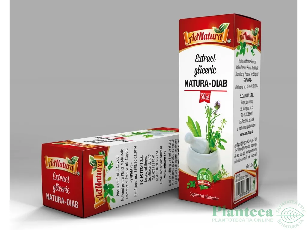 Extract hidrogliceric natura diab 50ml - ADNATURA